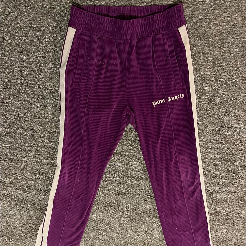 Palm angels purple corduroy track pants size M (little spots on upper right leg)